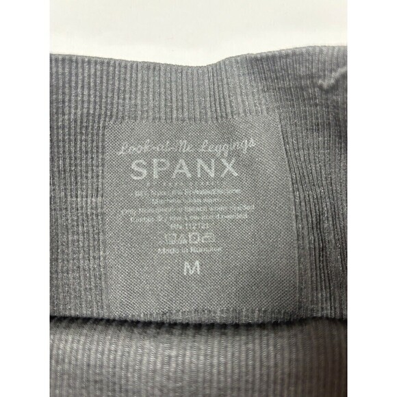 Spanx Ribbed Seamless Leggings Dark Grey Size Medium High Waist Athleisure - Picture 2 of 6